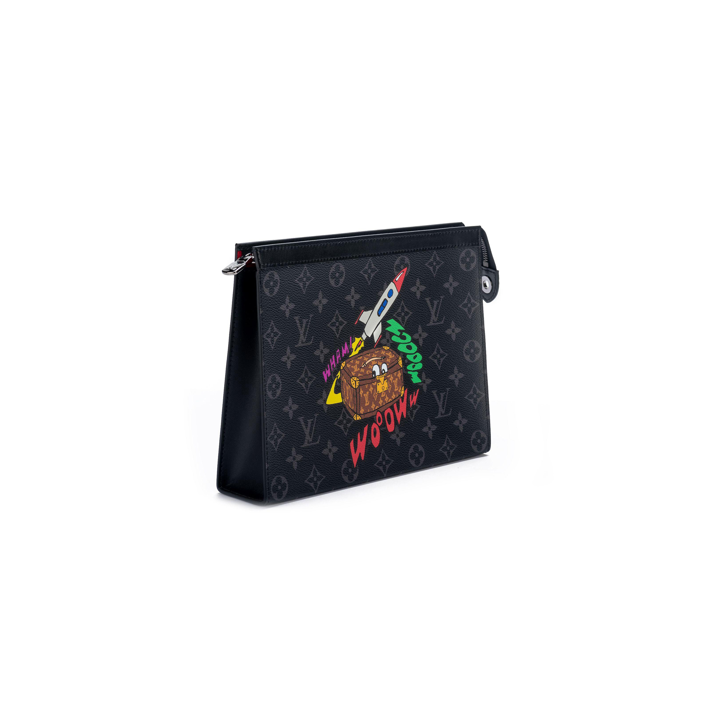 LOUIS VUITTON MASTER POCHETTE VOYAGE COMIC TRUNK MONOGRAM ECLIPSE CANVAS MM M80914 (26*20*5cm)